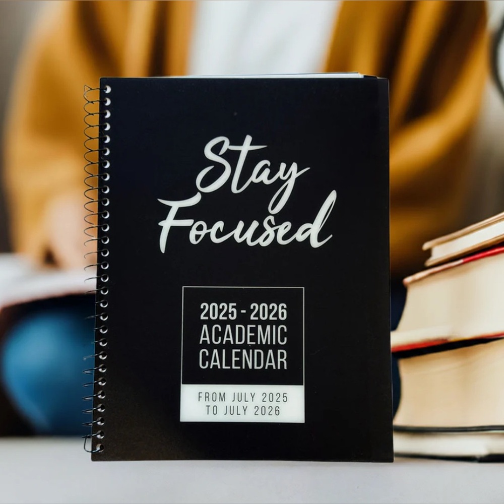 Clearance sale!!!! 25-26 BLACK Academic Calendar w/todo list 7a-7p color blocks